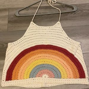 American Eagle Cropped Rainbow Tank XL NWT